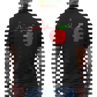 Drôle De Rythme Cardiaque Ecg Pomme Rouge Fruits Pommes Cadeau T-shirt imprimé au dos - Cadeauxyz