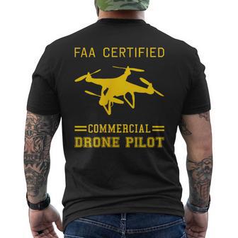 Drone Pilot Faa Licencia Comercial Uas Pilot Drone Camiseta Hombre Estampado Espalda - Regaloses