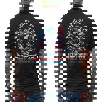 Eagle Usa Flag The Metric System Can't Measure Freedom Meme Men's T-shirt Back Print - Monsterry