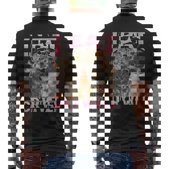 I Eat Cement Cat Meme Bootleg Graphic Men's T-shirt Back Print - Thegiftio