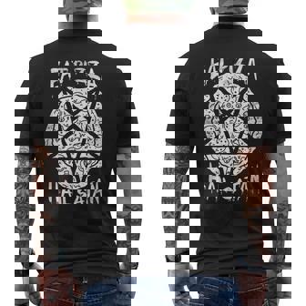 Eat Pizza Hailatan オカルト 反キリスト 悪魔的なサタニズム メンズTシャツ バックプリント - Kawaiitshirt