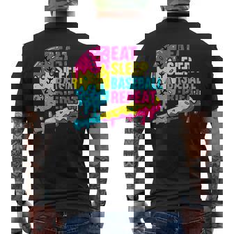 Eat Sleep Baseball Repeat Ice Cream Drip Baseball Men's T-shirt Back Print - Monsterry