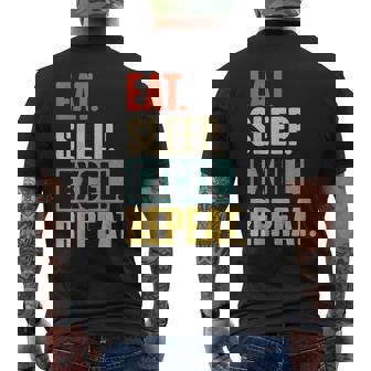 Eat Sleep Excel Repeat Retro Vintage Excel Men's T-shirt Back Print | Mazezy