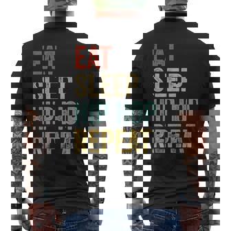Eatleep Hip Hop Repeat Hip Hop Retro Camiseta Hombre Estampado Espalda - Regaloses
