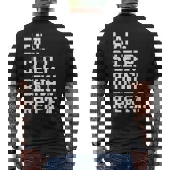 Eatleep ジム ワークアウト トレーニング ベンチプレス ウエイトリフティング メンズTシャツ バックプリント - Kawaiitshirt