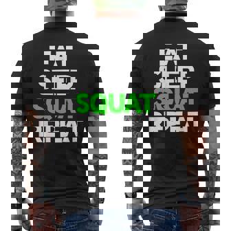 Eatleepquat Repeat モチベーショントレーニング メンズTシャツ バックプリント - Kawaiitshirt