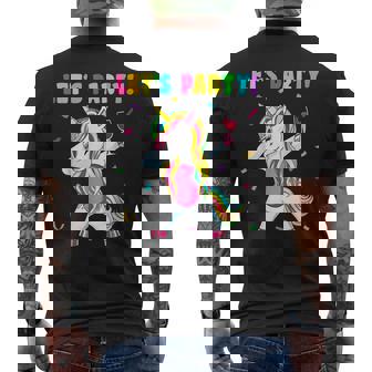 Einhorn Lets Party Outfit Damen Herren Weinglas Einhorn T-Shirt mit Rückendruck - Geschenkecke