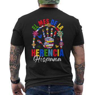 El Mes De La Herencia Hispana Hispanic Heritage Month Hand Men's T-shirt Back Print - Thegiftio UK