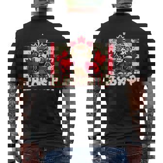 Elbows Up Canada カナダのカウンター関税 ビーバーボクシング メンズTシャツ バックプリント - Kawaiitshirt