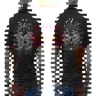 Elton First Name T With Glasses Personalized Vintage Men's T-shirt Back Print - Thegiftio