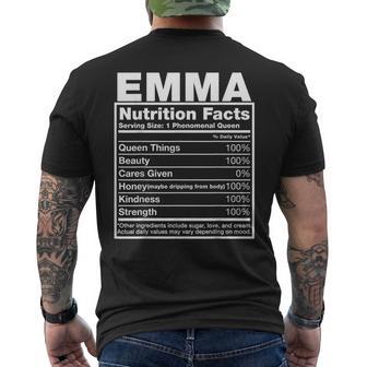 Emma Nutrition Facts Con Nome Emma T-shirt da uomo con stampa posteriore - Novitaregali