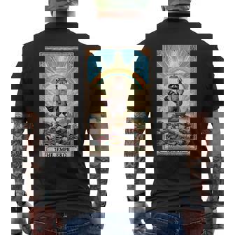The Emperor 面白いアライグマ タロットカード ミスティックアライグマ メンズTシャツ バックプリント - Kawaiitshirt