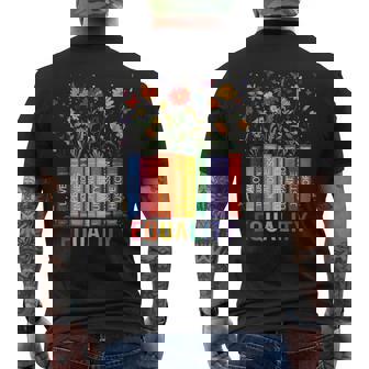 Equality Love Peace And Kindness Book Flowers Lgbt Gay Pride Men's T-shirt Back Print - Monsterry