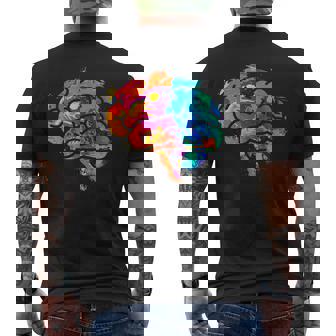Equipo De Concientización Del Cerebro De Acuarela De Cerebro Camiseta Hombre Estampado Espalda - Regaloses