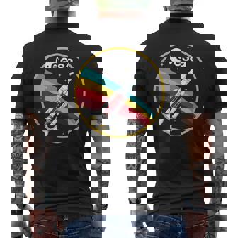 Esa 欧州宇宙機関 アリアン 5 ロケット ヴィンテージ メンズTシャツ バックプリント - Kawaiitshirt