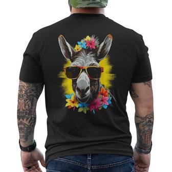 Esel-Sonnenbrille Tiermotiv Buntes Kunstwerk Esel T-Shirt mit Rückendruck - Geschenkecke
