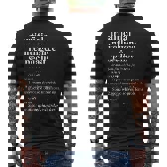 Especialista En Inteligencia Artificial Diccionario Divertido Camiseta Hombre Estampado Espalda - Regaloses