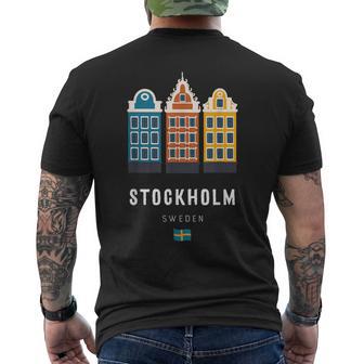 Estocolmouecia Escandinavo Ciudadieja Edificios Coloridos Camiseta Hombre Estampado Espalda - Regaloses