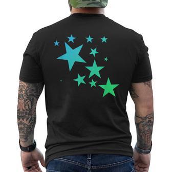 Estrellaserdes Y Azules Con Diseño De Estrellas Camiseta Hombre Estampado Espalda - Regaloses