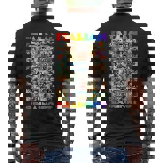 Every Italian Brainrot Meme Italian Brainrotコレクション メンズTシャツ バックプリント - Kawaiitshirt