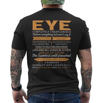 Eye Completely Unexplainable Notices Everything But Won’T Say It Name Men's T-shirt Back Print - Seseable