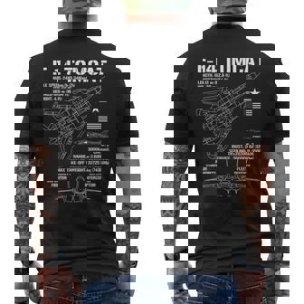 F-14 Tomcat 戦闘機 ジェット仕様 軍用飛行機 F14 Tomcat メンズTシャツ バックプリント - Kawaiitshirt