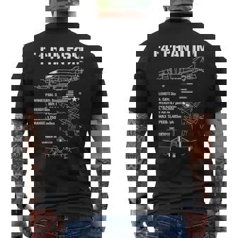 F-4 ファントム 戦闘機 ジェット仕様 軍用飛行機 F4 ファントム メンズTシャツ バックプリント - Kawaiitshirt