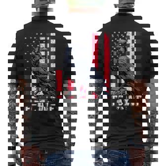 F-Caw-F Black Crow Black Bird Retro Usa Flag Vintage F-Caw-F Men's T-shirt Back Print | Mazezy