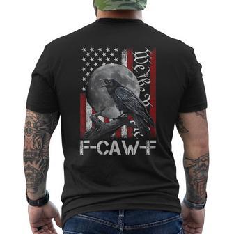 F-Caw-F Black Crow Black Bird Retro Usa Flag Vintage F-Caw-F Men's T-shirt Back Print - Thegiftio UK