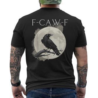 F-Caw-F Black Crow Black Bird Graphic Humor Men's T-shirt Back Print - Thegiftio UK