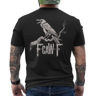 F-Caw-F Black Crow Pun Bird Cawing Grunge On Back Men's T-shirt Back Print - Thegiftio UK