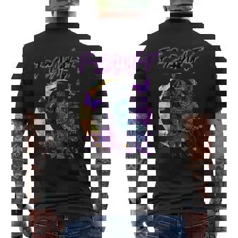 F-Caw-F Raven Black Crow Spooky Season Halloween Retro Men's T-shirt Back Print | Mazezy