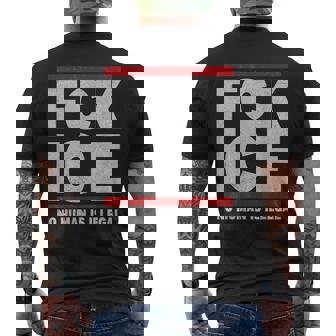 F-Ck Ice No Human Is Illegal Retro Men's T-shirt Back Print | Mazezy
