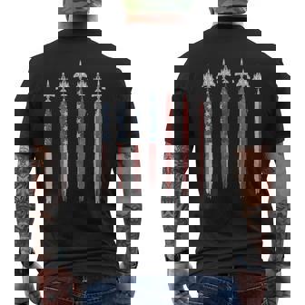 F4 ファントムファイタージェット アメリカ国旗 飛行機 F-4 7月4日 メンズTシャツ バックプリント - Kawaiitshirt