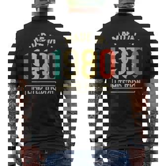 Fabricado En 1980 Edición Limitada -Intage Edición 1980 Camiseta Hombre Estampado Espalda - Regaloses