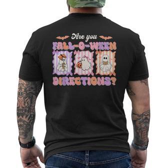 Are You Fall-O-Ween Directions Ghost Pumpkin Halloween Men's T-shirt Back Print - Thegiftio UK