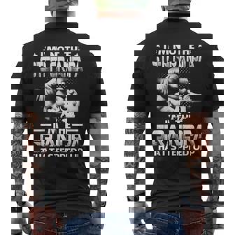 Family And Father's Day I'm Not The Step Grandpa I'm The Grandpa That Stepped Up Black Modern Casual Letter Print Crew Neck Short Sleeve S Men's T-shirt Back Print - Thegiftio UK