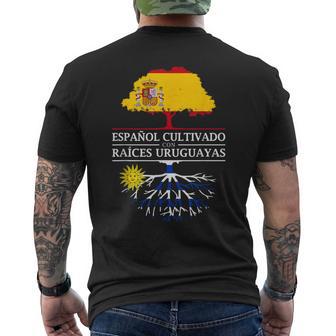 Family Heritage Uruguay Hombre - Manga Corta Jersey Regular Fit Diseño De Bandera Dual Importado Camiseta Hombre Estampado Espalda - Regaloses