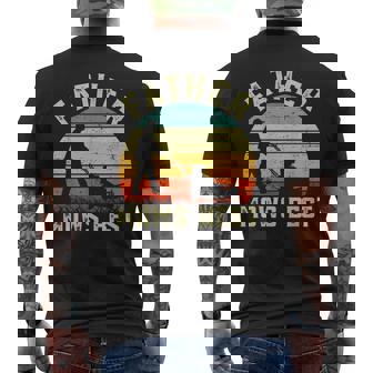 Father Mows Best Vintage Fathers Day Men's T-shirt Back Print | Mazezy