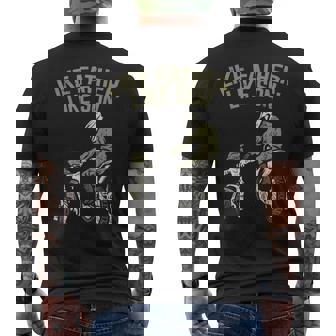 Like Father Son Dirt Bike Matching Motocross Boys Men Men's T-shirt Back Print - Monsterry