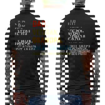 Fathers Day Dad Veteran Grandpa Great Grandpa Men's T-shirt Back Print - Monsterry