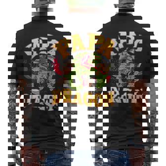 Fearsome Papa Dragon Dad Father's Day Fantasy Men's T-shirt Back Print - Monsterry