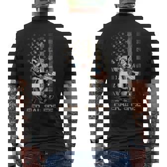 Feral & Free Camo American Flag Patriotic Racoon 4Th Of July Men's T-shirt Back Print - Thegiftio UK