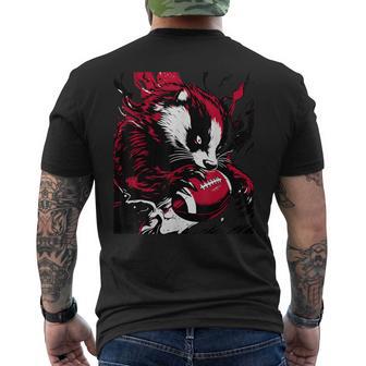 Ferocious Badger Football Lover Wisconsin Game Day Pop Men's T-shirt Back Print - Thegiftio