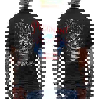 Festive Feral And Pregnant Running On Freedom And Cravings Men's T-shirt Back Print - Thegiftio UK