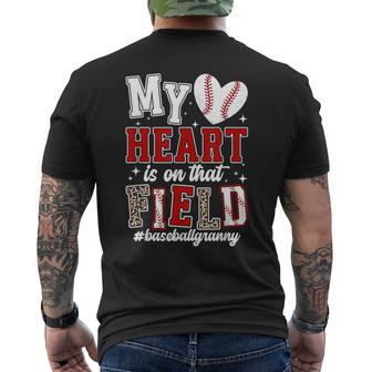 On That Field Baseball Granny Of A Baseball Player Granny Men's T-shirt Back Print - Monsterry