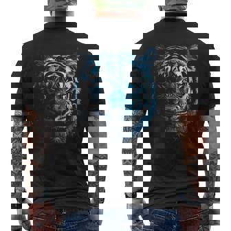 Figura De Tigre Ojos Azules Diseño De Tigre Camiseta Hombre Estampado Espalda - Regaloses