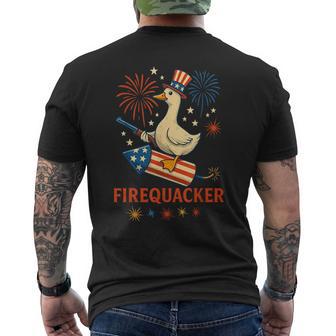 Fire Quacker Meme Goose Fireworks America 4Th Of July Men's T-shirt Back Print - Thegiftio UK