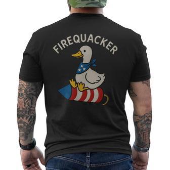Firequacker Embroidered Silly Goose 4Th Of July Men's T-shirt Back Print - Thegiftio UK