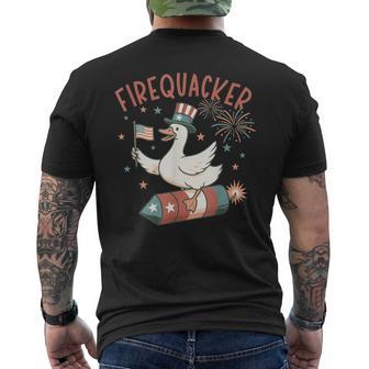 Firequacker Goose Firecracker 4Th Of July Men's T-shirt Back Print - Thegiftio UK